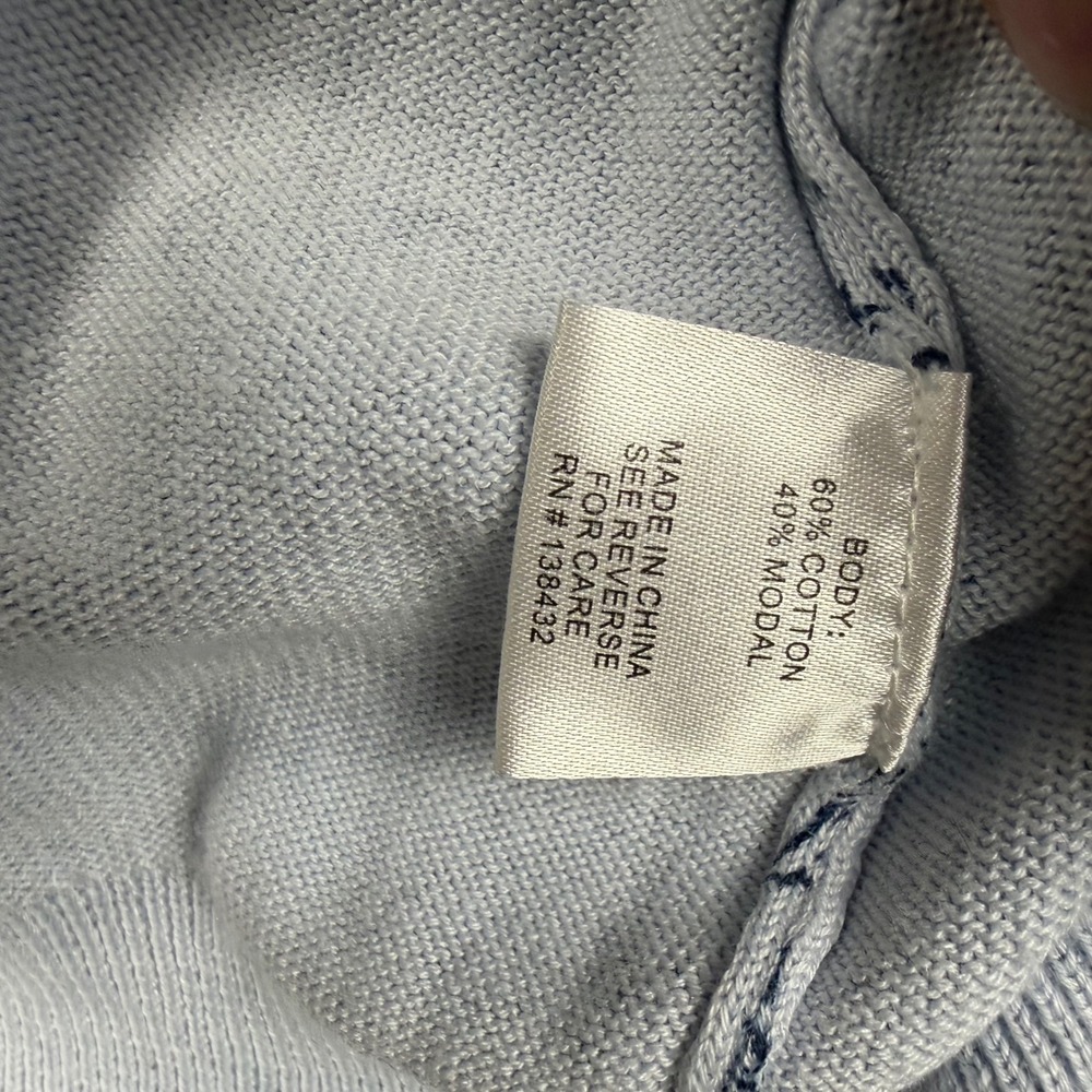 ModCloth Sweater Womens XL Blue Cat Floral Toile Print Crewneck Lightweight - Picture 8 of 8